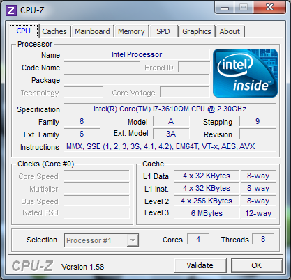 intel core i7 3610qm ivy bridge cpu